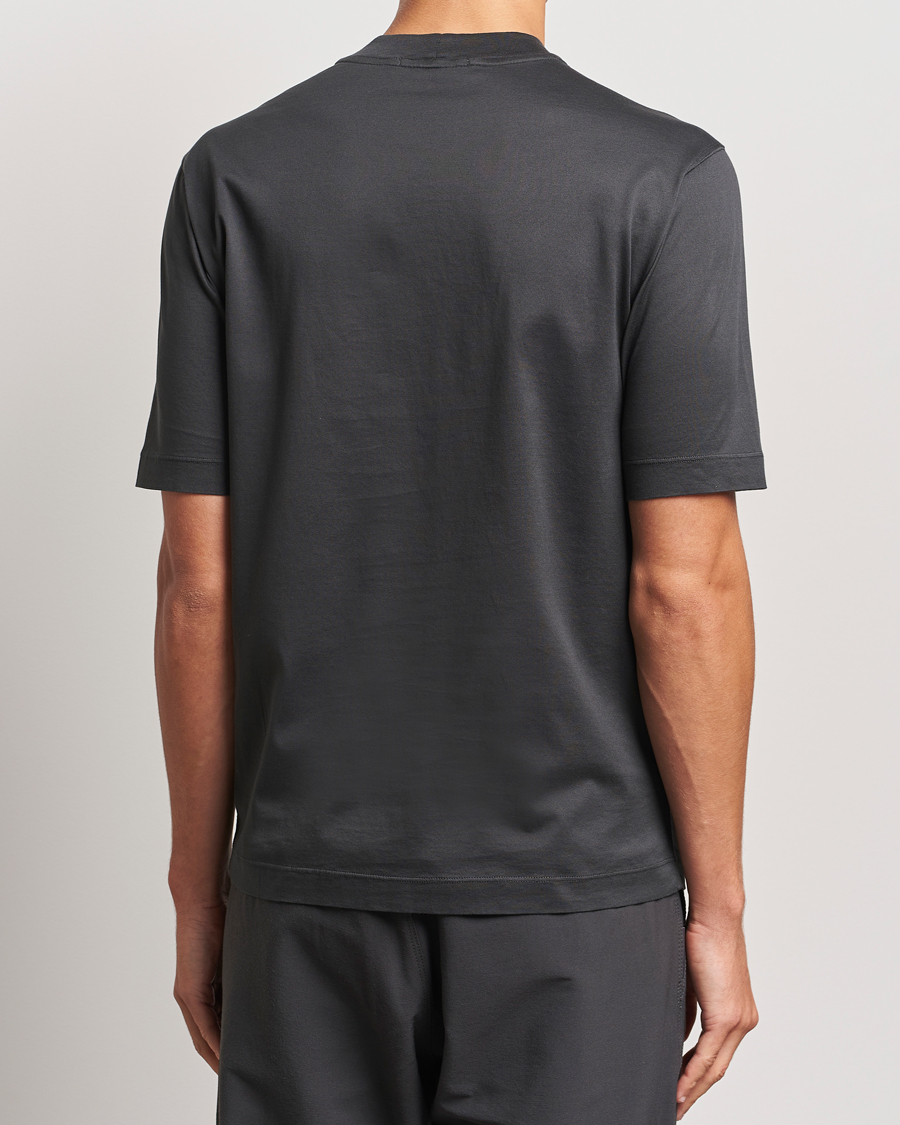 Herren | T-Shirts | Stone Island | Stellina Mercerized Cotton T-Shirt Lead Grey