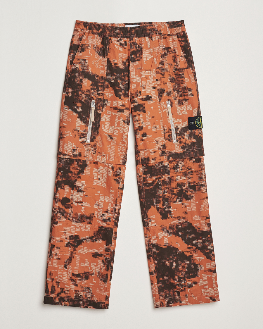 Herren | Hosen | Stone Island | Brused Cotton Canvas Camo Cargo Pants Orange