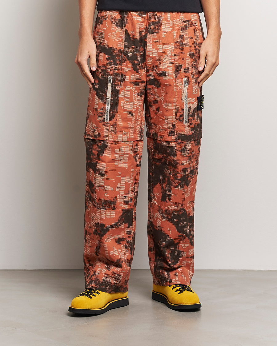 Herren | Hosen | Stone Island | Brused Cotton Canvas Camo Cargo Pants Orange