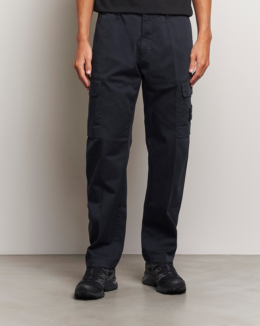 Herren | Hosen | Stone Island | Cotton Satin Cargo Pants Navy Blue