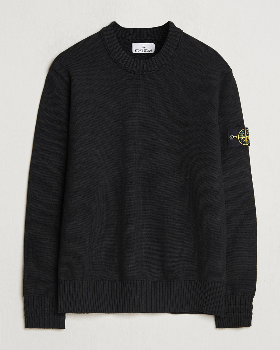Herren | Pullover | Stone Island | Winter Cotton Knitted Crew Neck Black