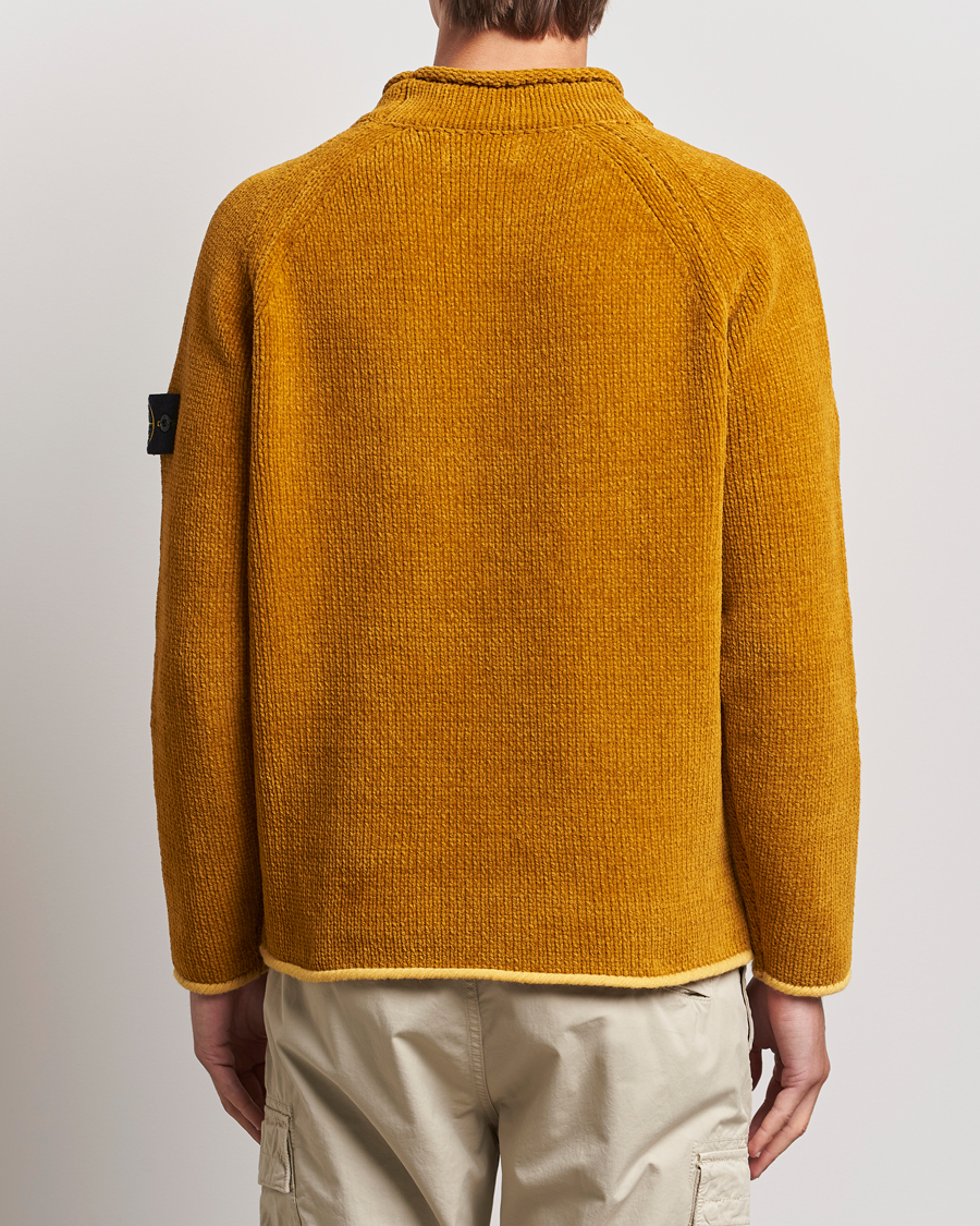 Herren | Pullover | Stone Island | Cotton Chenille Mock Neck Mustard