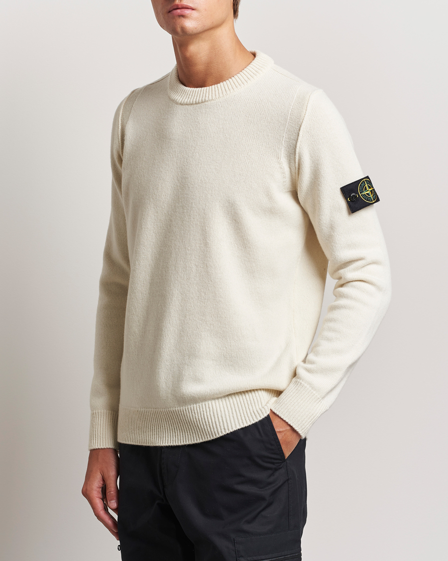 Stone Island Knitted Lambwool Sweater Natural bei Care of Carl
