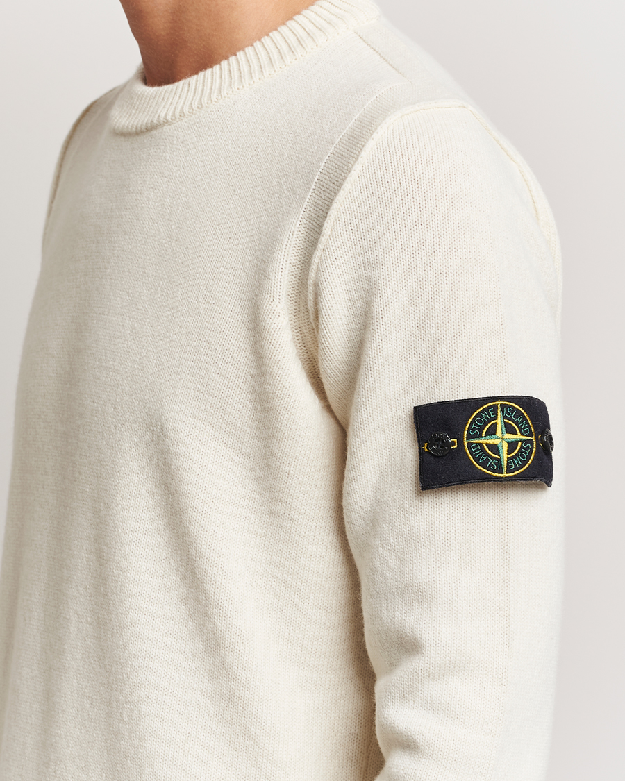 Stone Island Knitted Lambwool Sweater Natural bei Care of Carl