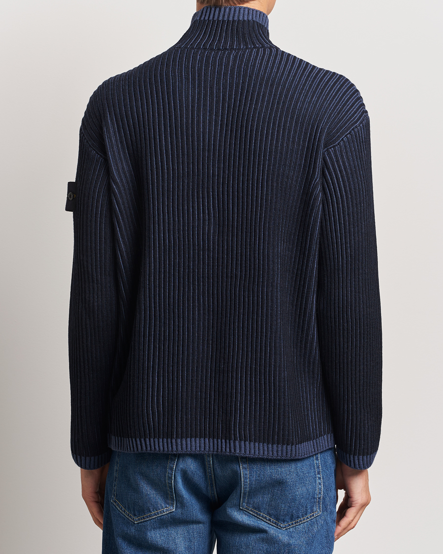 Herren | Pullover | Stone Island | Full Rib Wool Half Zip Navy Blue