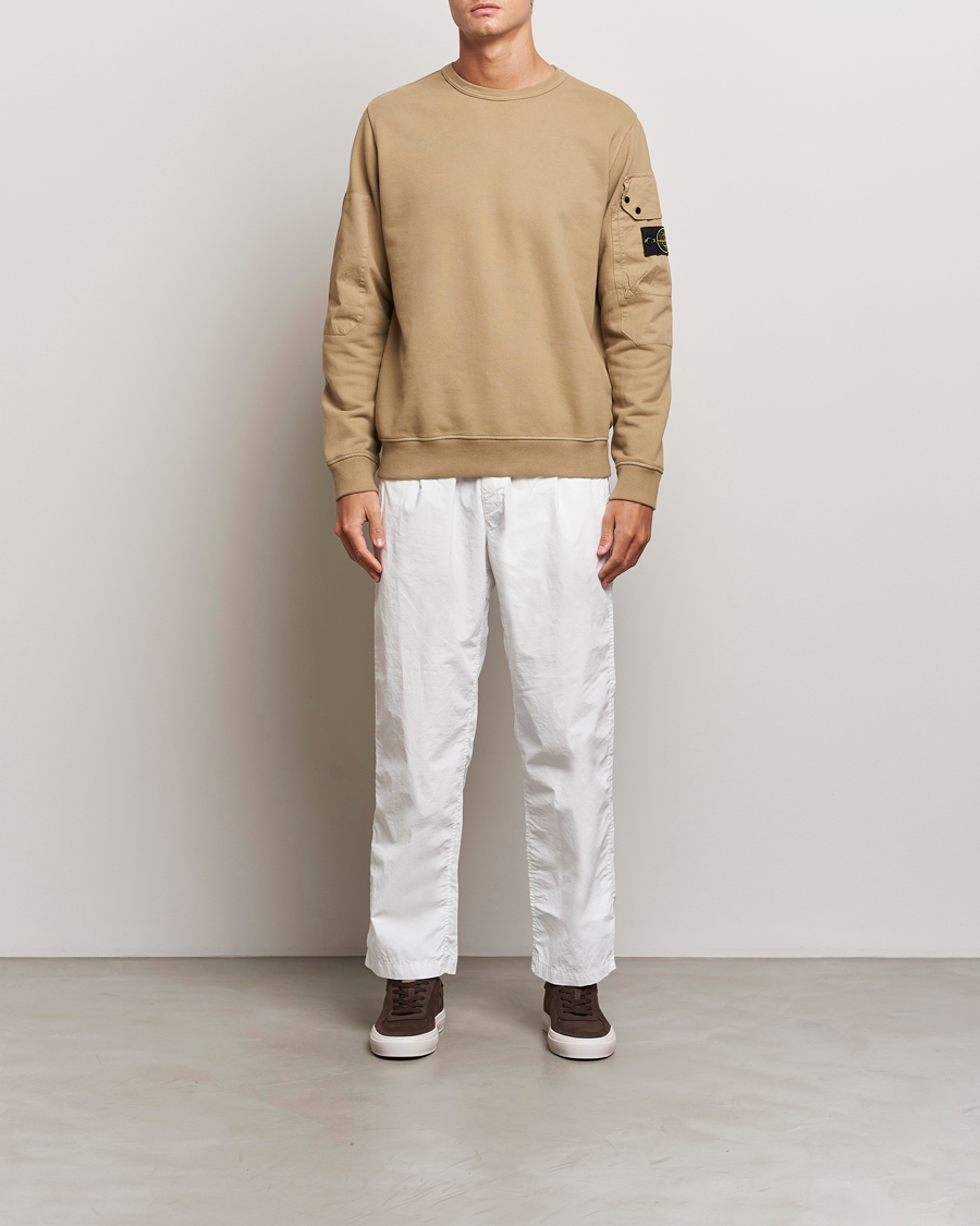 Herren | Pullover | Stone Island | Brushed Cotton Fleece Sweatshirt Biscuit