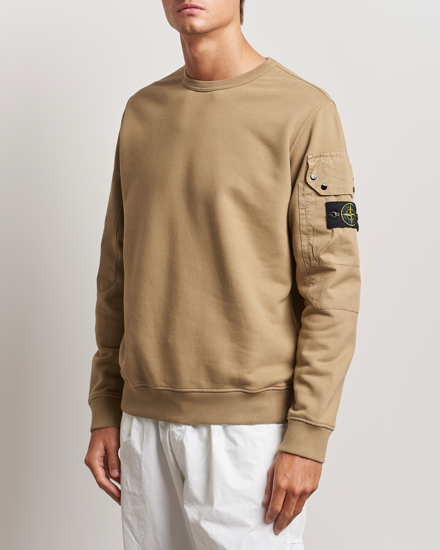 Herren | Pullover | Stone Island | Brushed Cotton Fleece Sweatshirt Biscuit