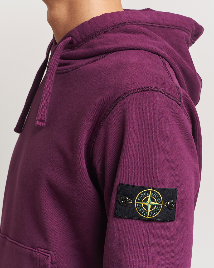 Herren | Pullover | Stone Island | Garment Dyed Fleece Hood Burgundy
