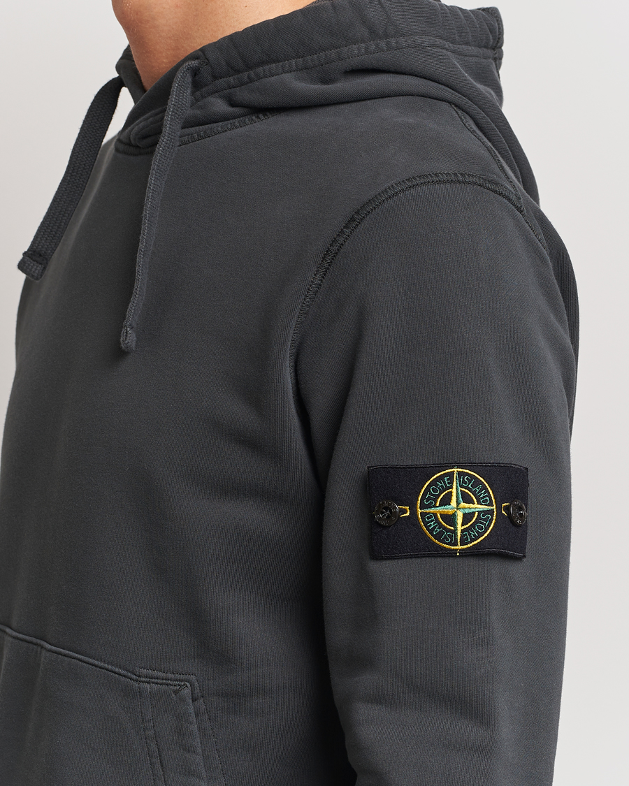 Herren | Pullover | Stone Island | Garment Dyed Fleece Hood Lead Grey