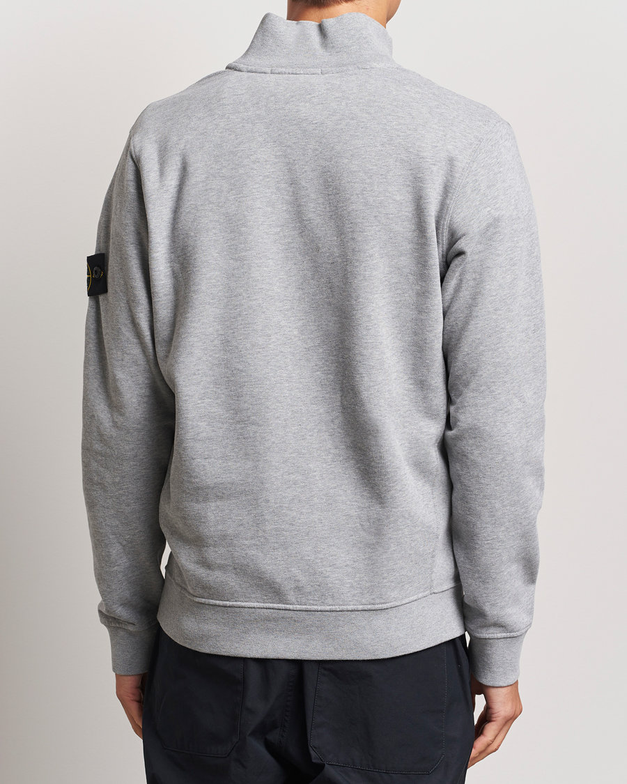 Herren | Pullover | Stone Island | Garment Dyed Fleece Half Zip Melange Grey