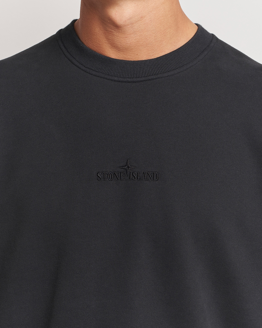 Herren | Pullover | Stone Island | Garment Dyed Fleece Logo Sweatshirt Black