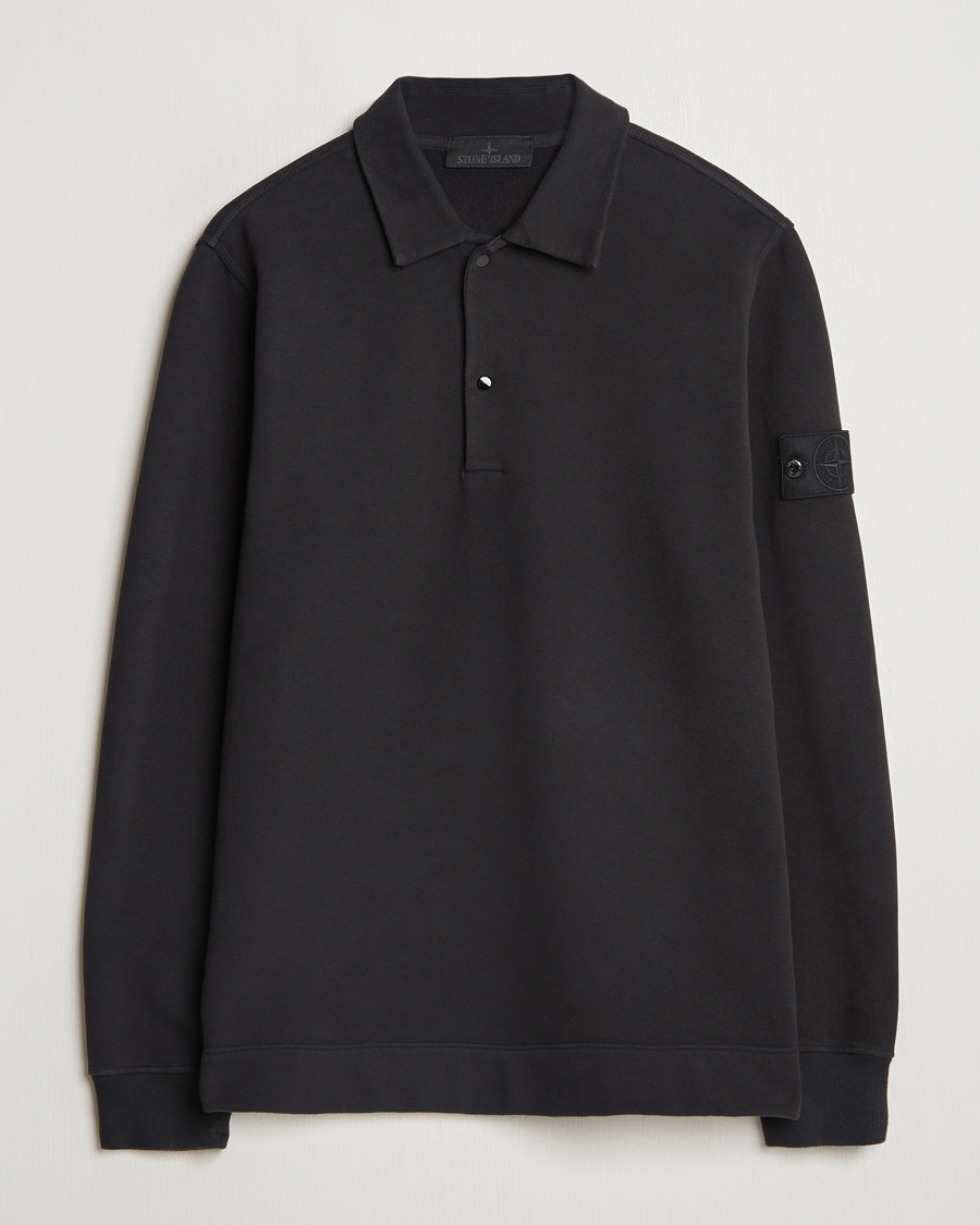 Herren | Pullover | Stone Island | Ghost Organic Cotton Fleece Polo Sweatshirt Black