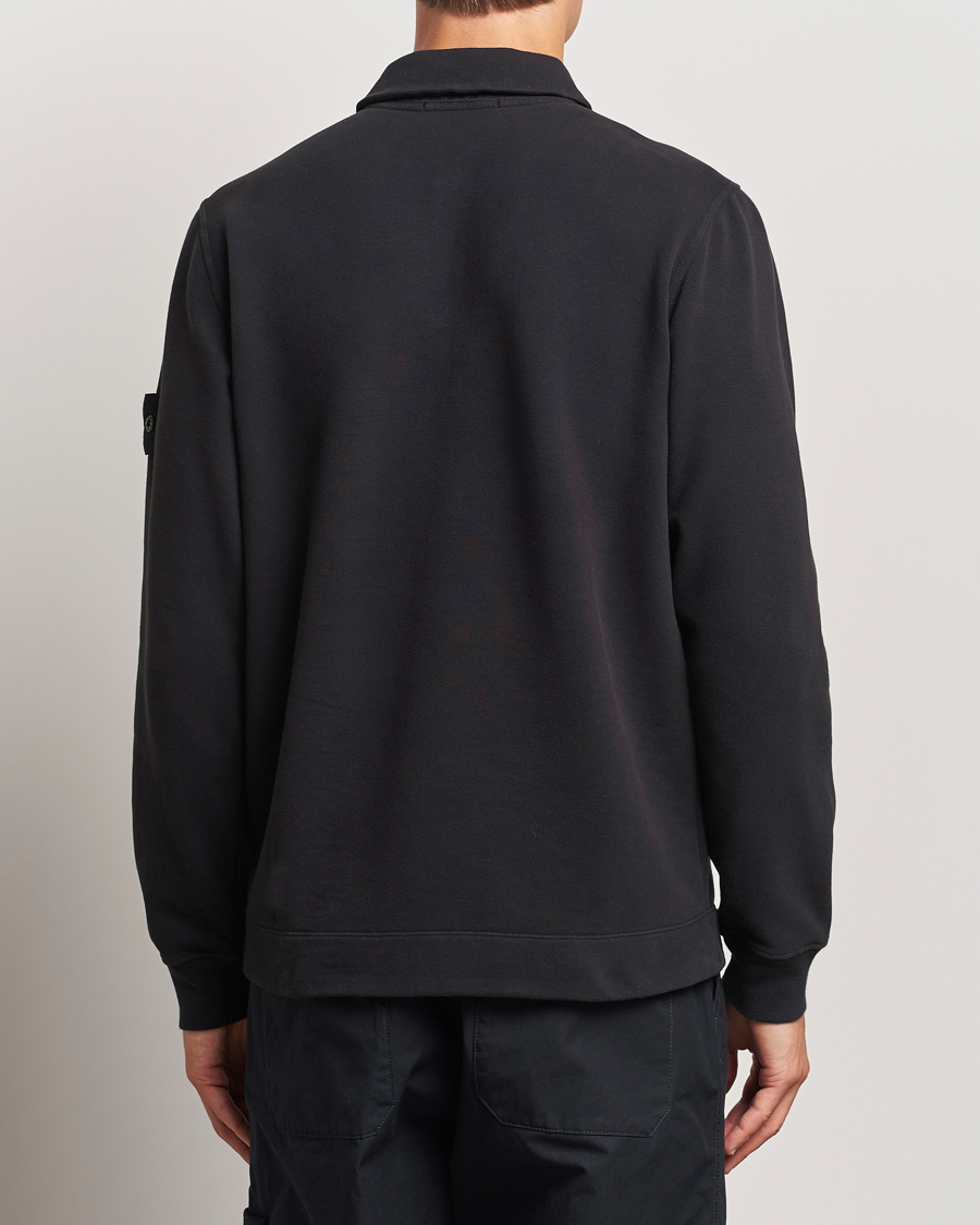 Herren | Pullover | Stone Island | Ghost Organic Cotton Fleece Polo Sweatshirt Black