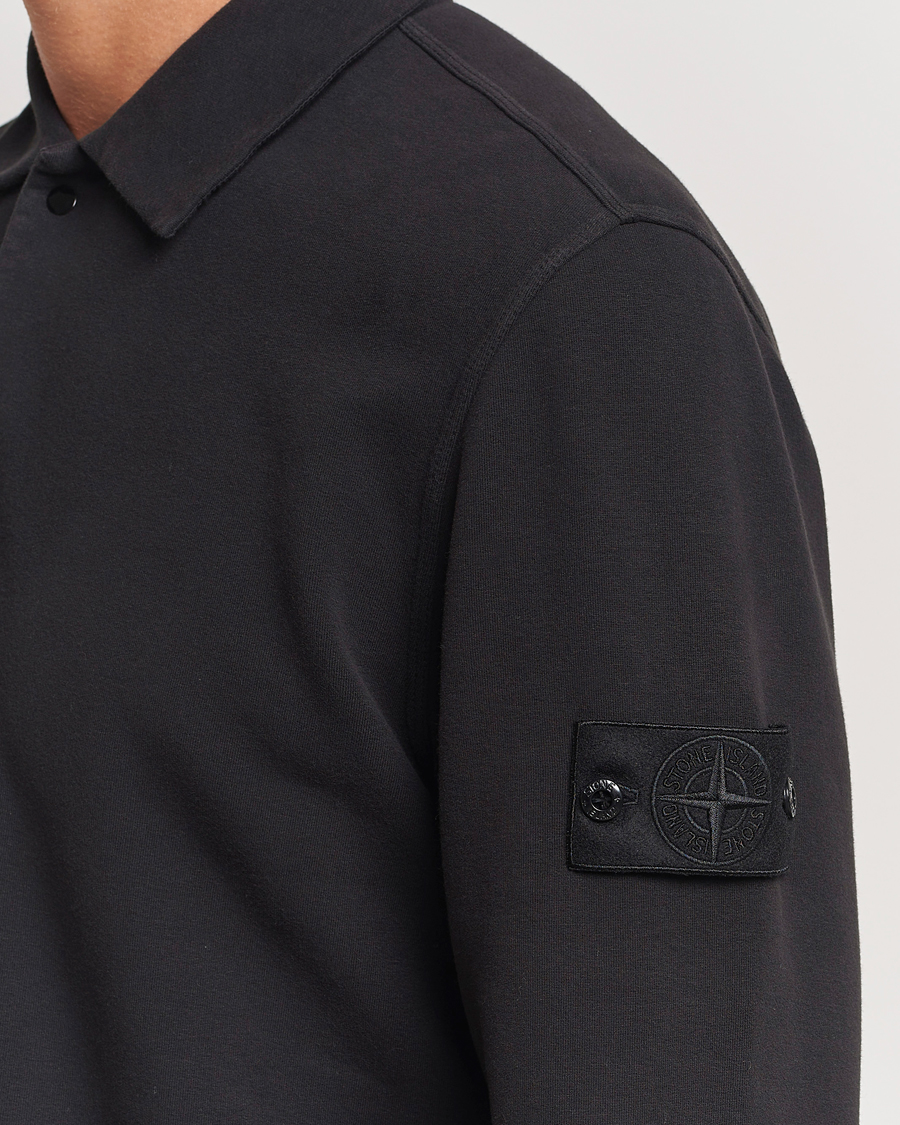 Herren | Pullover | Stone Island | Ghost Organic Cotton Fleece Polo Sweatshirt Black