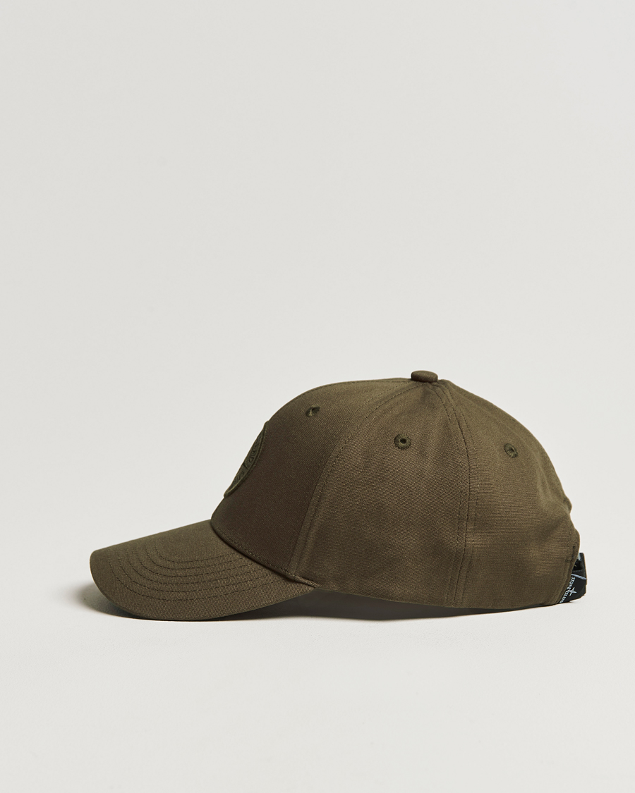 Herren | Stone Island Cotton Rep Logo Cap Military Green | Stone Island | Cotton Rep Logo Cap Military Green