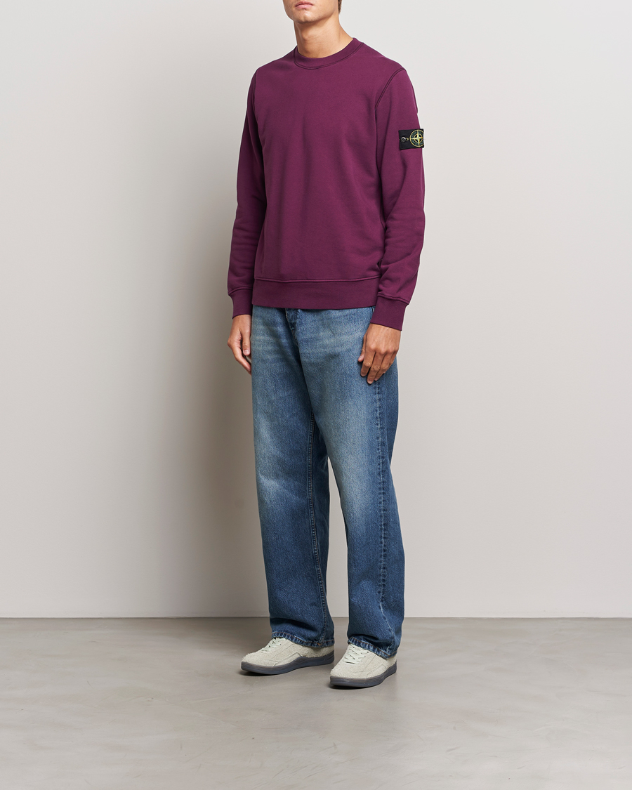 Herren | Pullover | Stone Island | Garment Dyed Fleece Sweatshirt Burgundy
