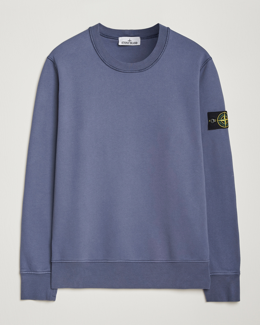 Herren | Pullover | Stone Island | Garment Dyed Fleece Sweatshirt Mid Blue