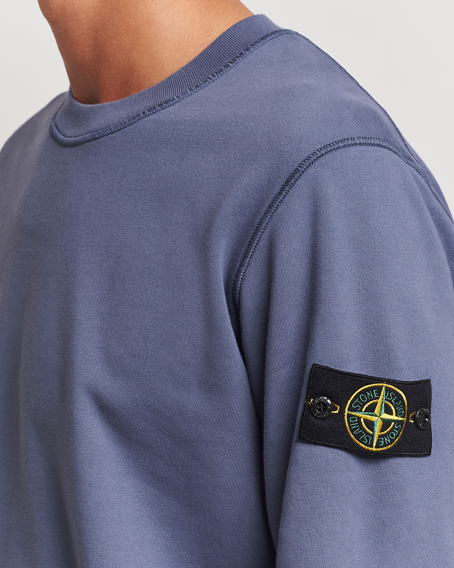 Herren | Pullover | Stone Island | Garment Dyed Fleece Sweatshirt Mid Blue