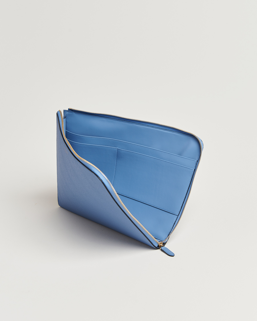 Herren | Smythson Panama Small Laptop Case Nile Blue | Smythson | Panama Small Laptop Case Nile Blue