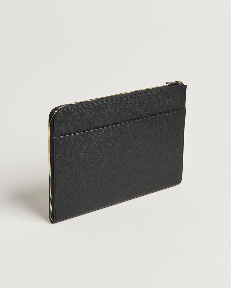 Herren | Smythson Panama Large Laptop Case Black | Smythson | Panama Large Laptop Case Black