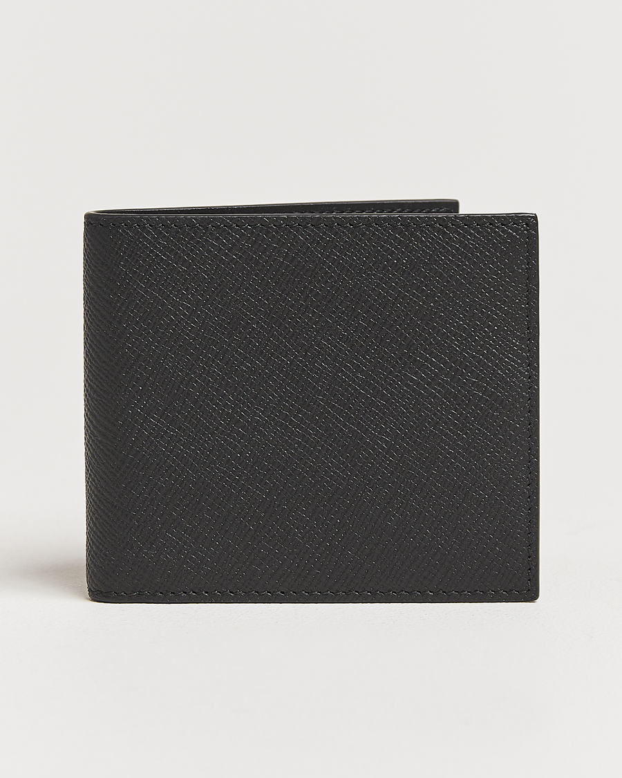 Herren | Smythson Panama 6 Card Leather Wallet Black | Smythson | Panama 6 Card Leather Wallet Black