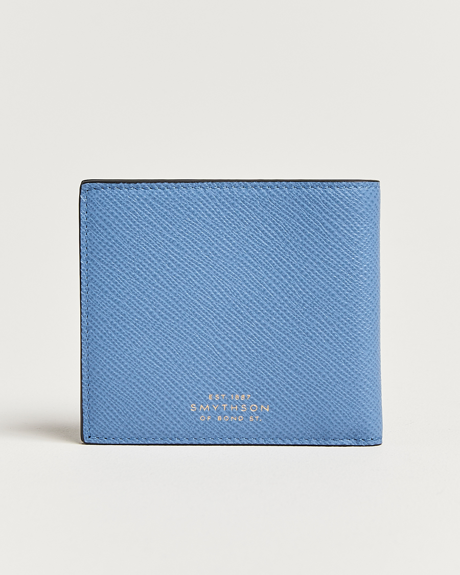 Herren | Smythson Panama 6 Card Leather Wallet Nile Blue | Smythson | Panama 6 Card Leather Wallet Nile Blue