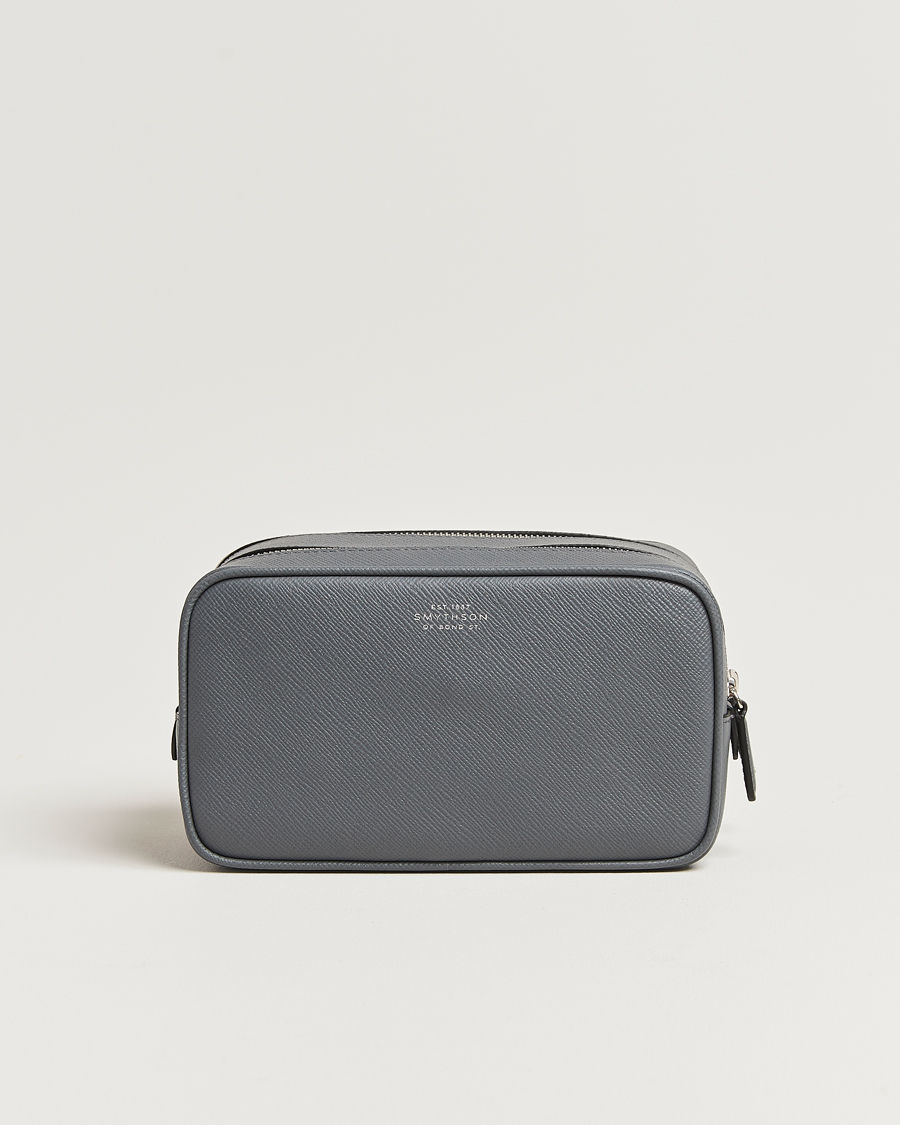 Herren | Smythson Panama Double Zip Washbag Storm Grey | Smythson | Panama Double Zip Washbag Storm Grey
