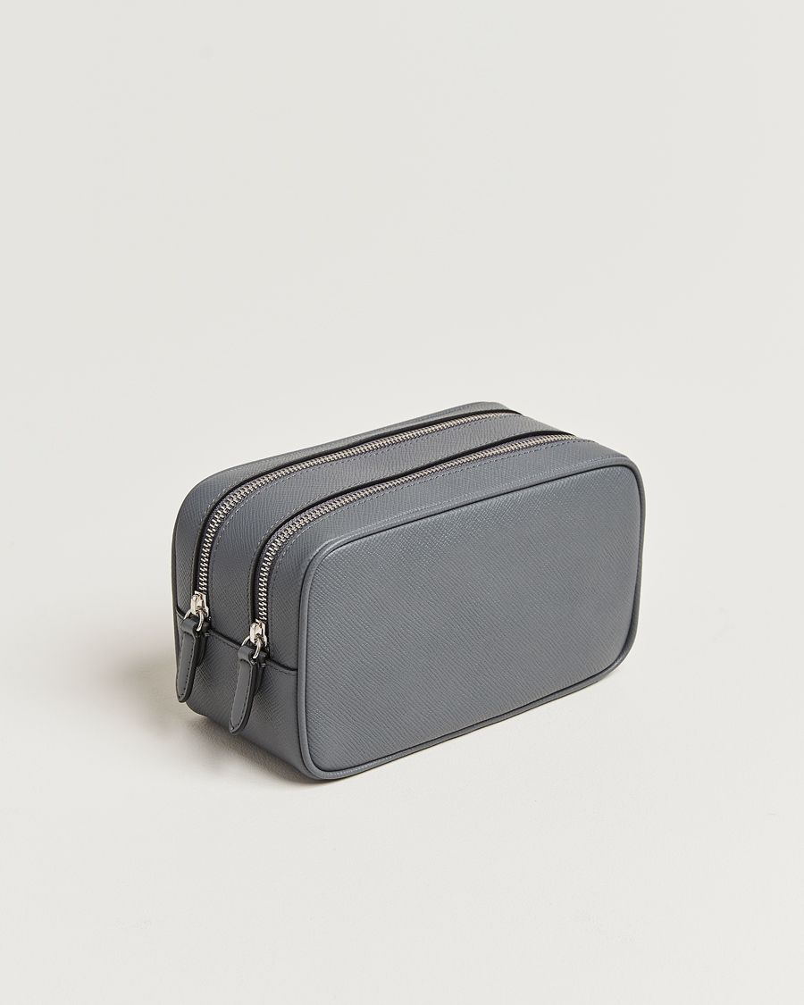 Herren | Smythson Panama Double Zip Washbag Storm Grey | Smythson | Panama Double Zip Washbag Storm Grey