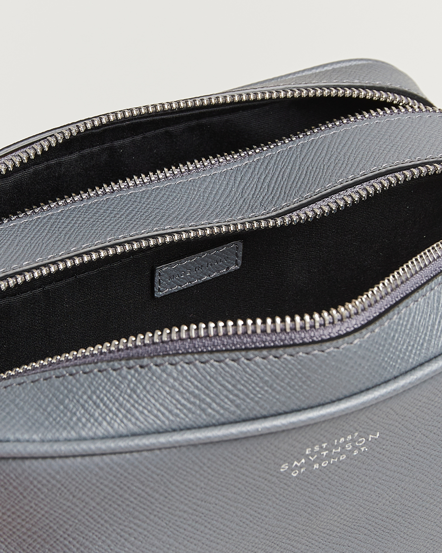 Herren | Smythson Panama Double Zip Washbag Storm Grey | Smythson | Panama Double Zip Washbag Storm Grey