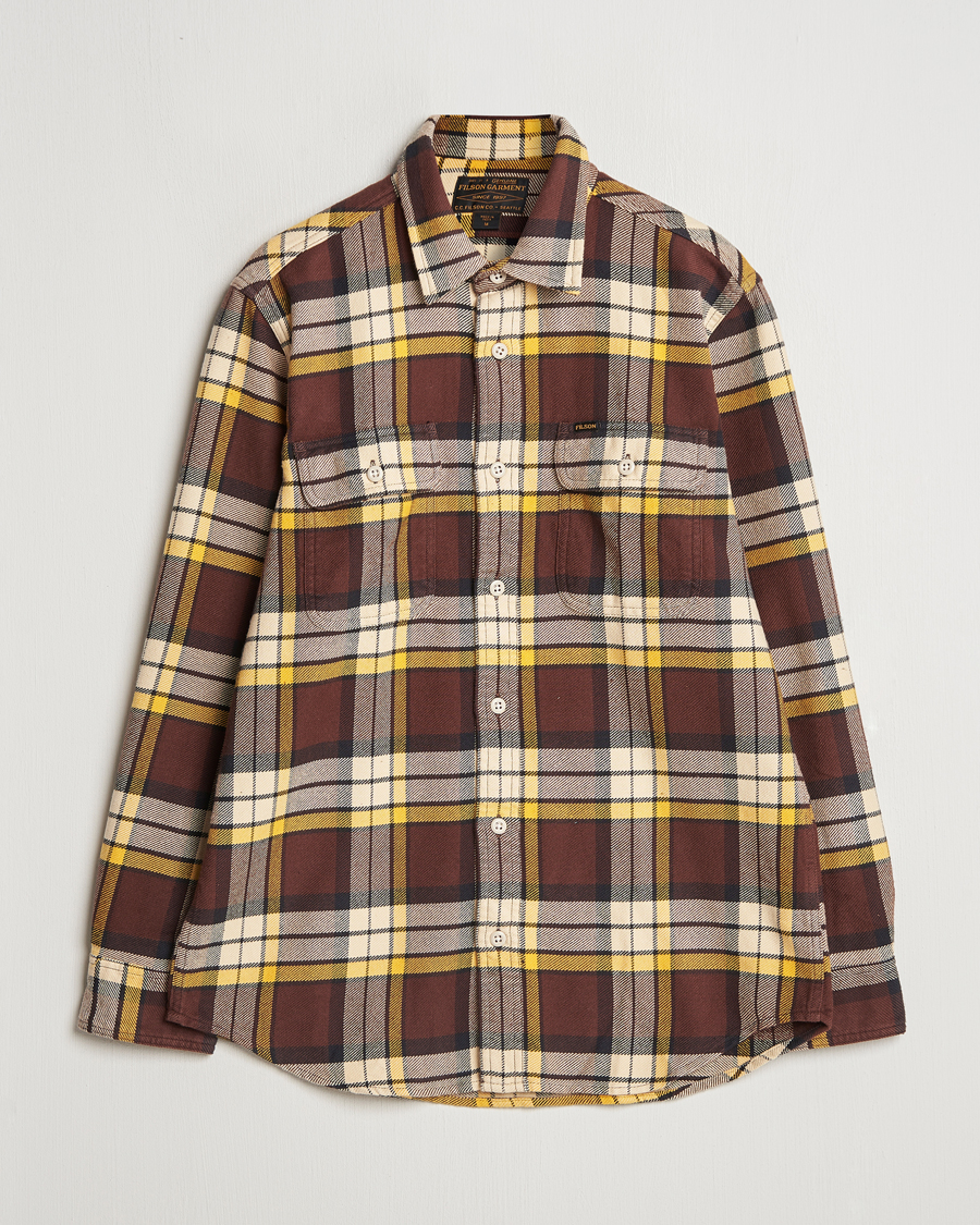 Herren | Hemden | Filson | Vintage Flannel Work Shirt Brown/Yellow