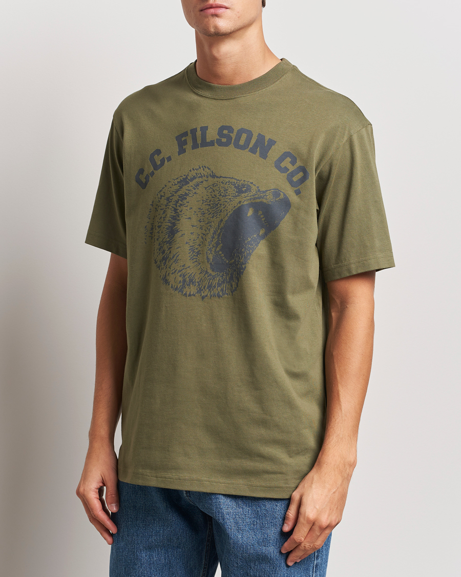 Herren | T-Shirts | Filson | Printed Cotton T-Shirt Ivy Green
