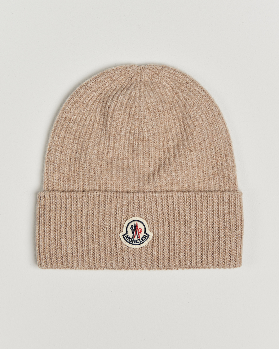 Herren | Moncler Cashmere Beanie Beige | Moncler | Cashmere Beanie Beige