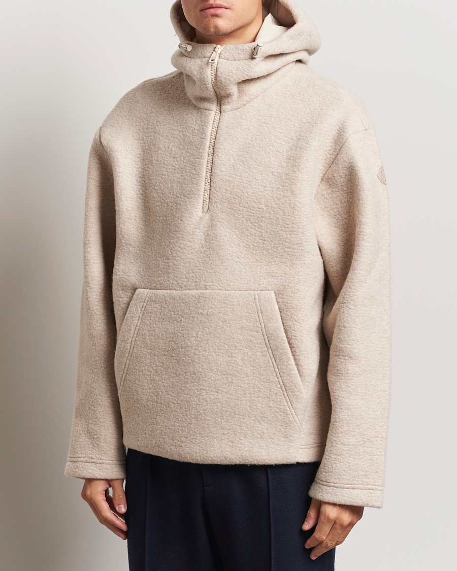 Herren | Pullover | Moncler | Half Zip Hoodie Beige