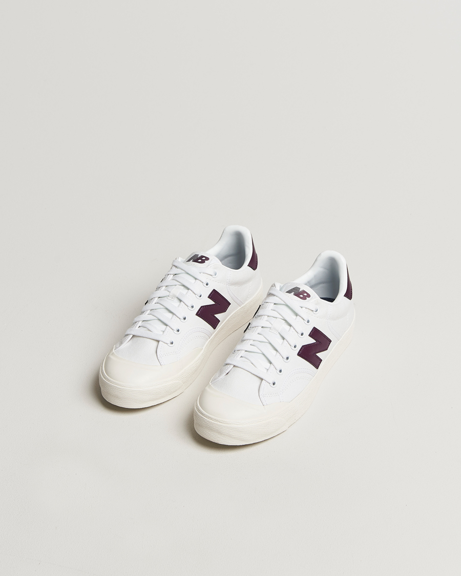 Herren | New Balance B100 Sneakers White/Burgundy | New Balance | B100 Sneakers White/Burgundy