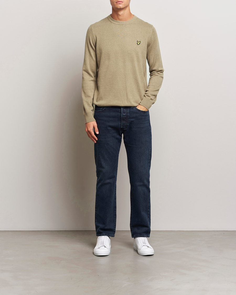 Herren | Pullover | Lyle & Scott | Cotton/Merino Crew Neck Jumper Sage Uniform