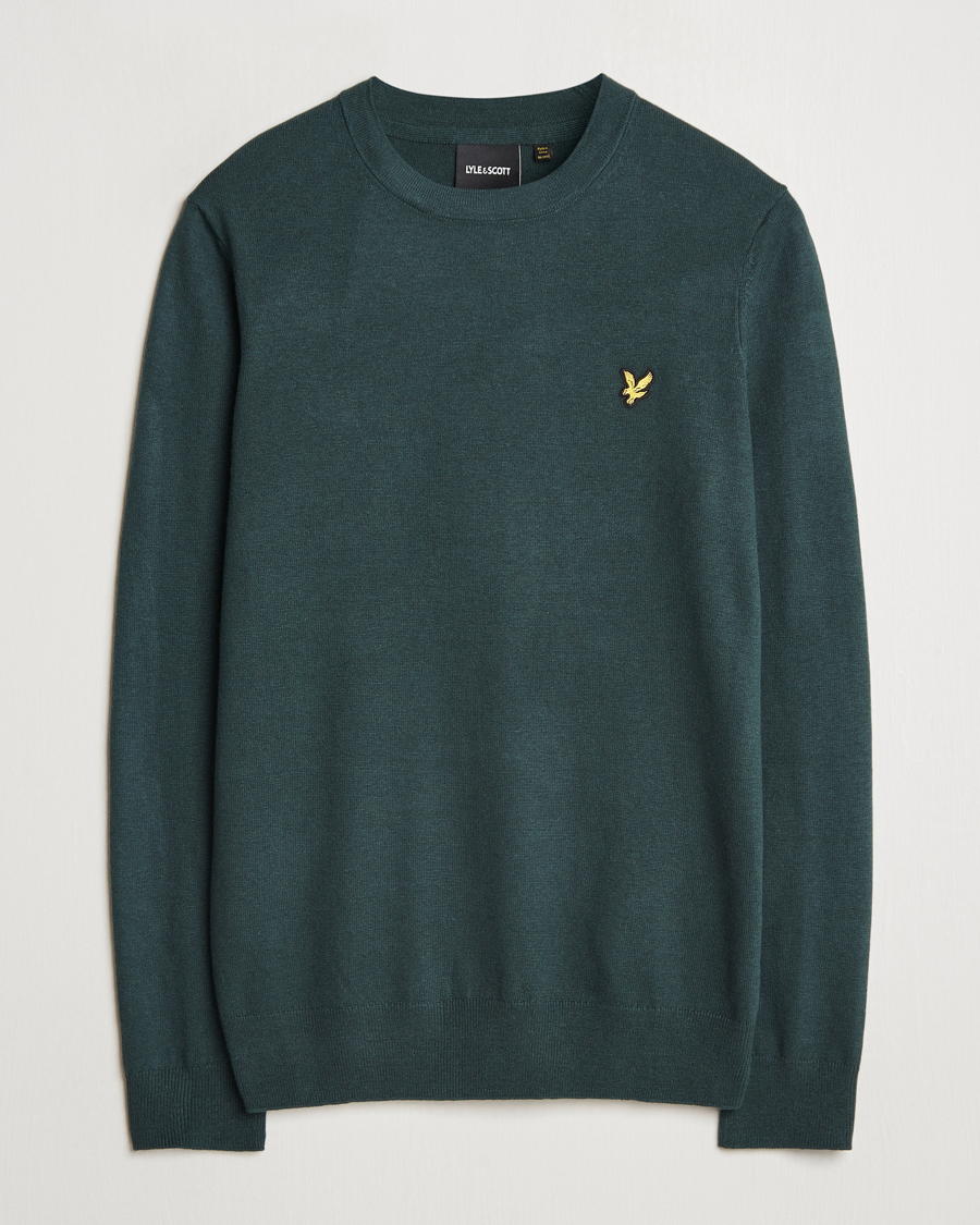 Herren | Pullover | Lyle & Scott | Cotton/Merino Crew Neck Jumper Argyle Teal