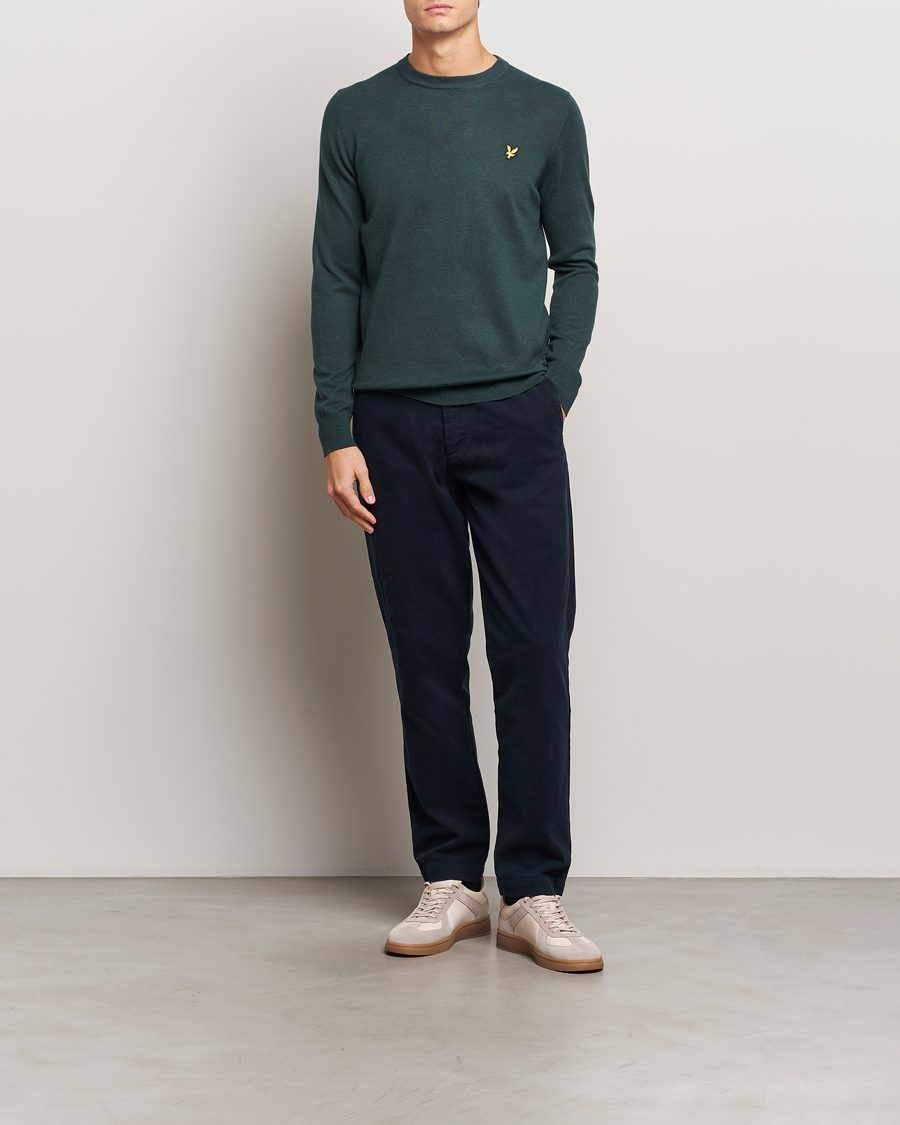 Herren | Pullover | Lyle & Scott | Cotton/Merino Crew Neck Jumper Argyle Teal