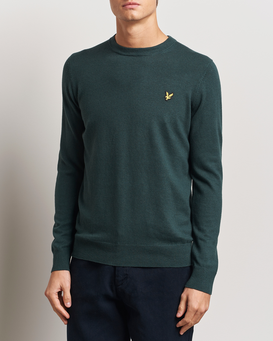 Herren | Pullover | Lyle & Scott | Cotton/Merino Crew Neck Jumper Argyle Teal