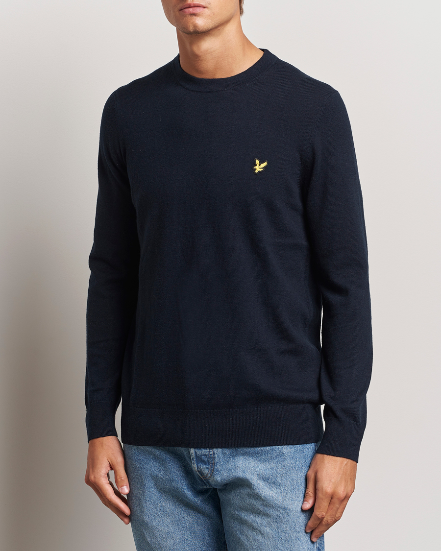 Herren | Pullover | Lyle & Scott | Cotton/Merino Crew Neck Jumper Dark Navy