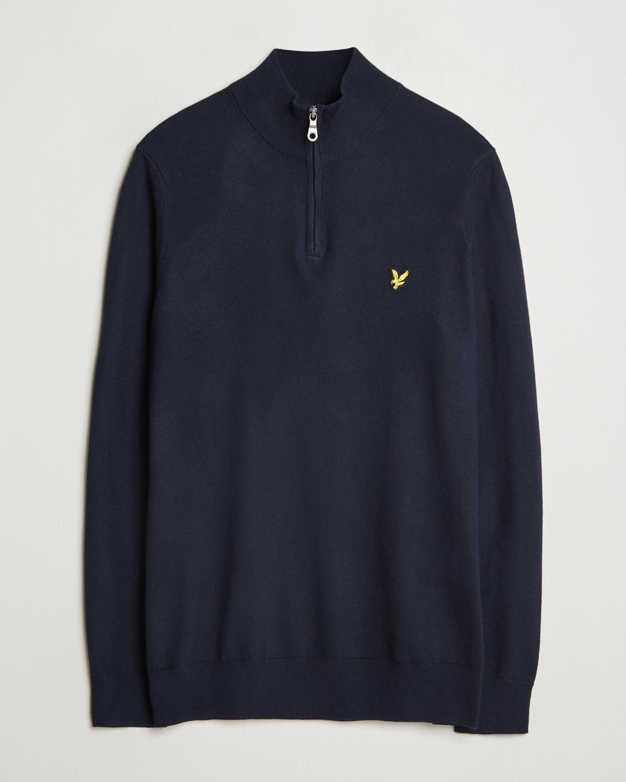 Herren | Pullover | Lyle & Scott | Cotton/Merino Half Zip Dark Navy