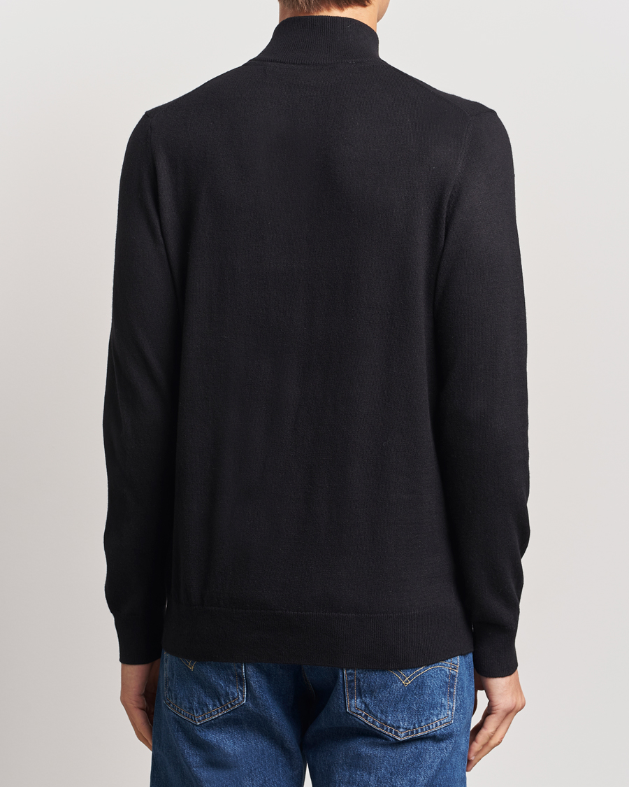 Herren | Pullover | Lyle & Scott | Cotton/Merino Half Zip Jet Black