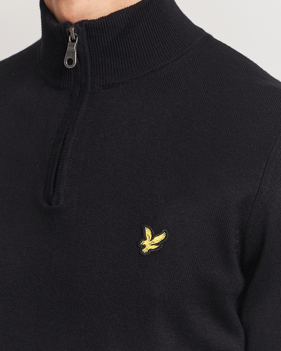 Herren | Pullover | Lyle & Scott | Cotton/Merino Half Zip Jet Black