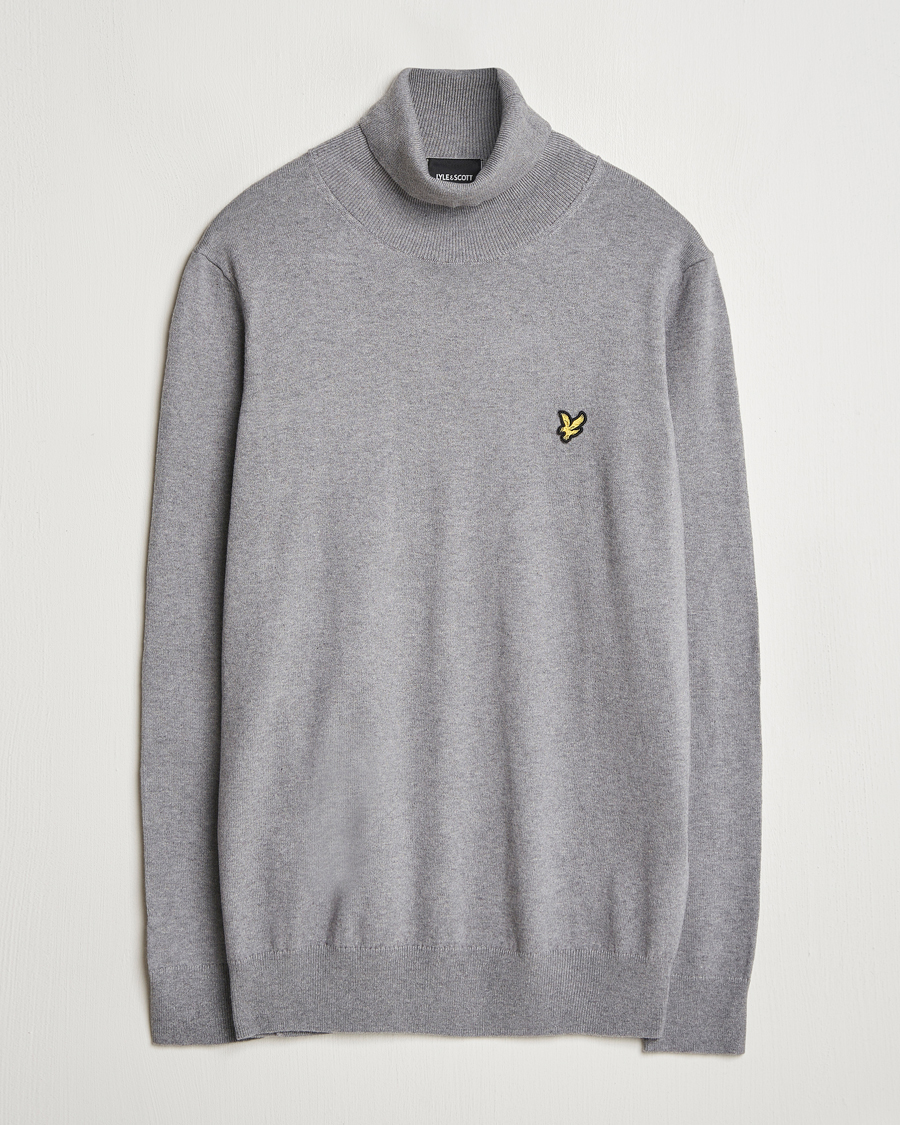 Herren | Pullover | Lyle & Scott | Cotton/Merino Turtleneck Mid Grey Marl