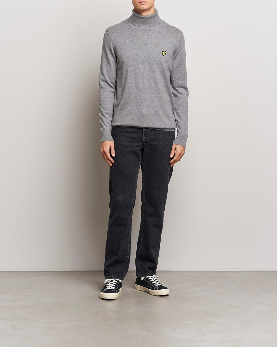 Herren | Pullover | Lyle & Scott | Cotton/Merino Turtleneck Mid Grey Marl