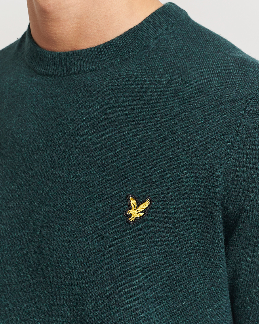 Herren | Pullover | Lyle & Scott | Lambswool Crew Neck Pullover Argyle Teal Marl