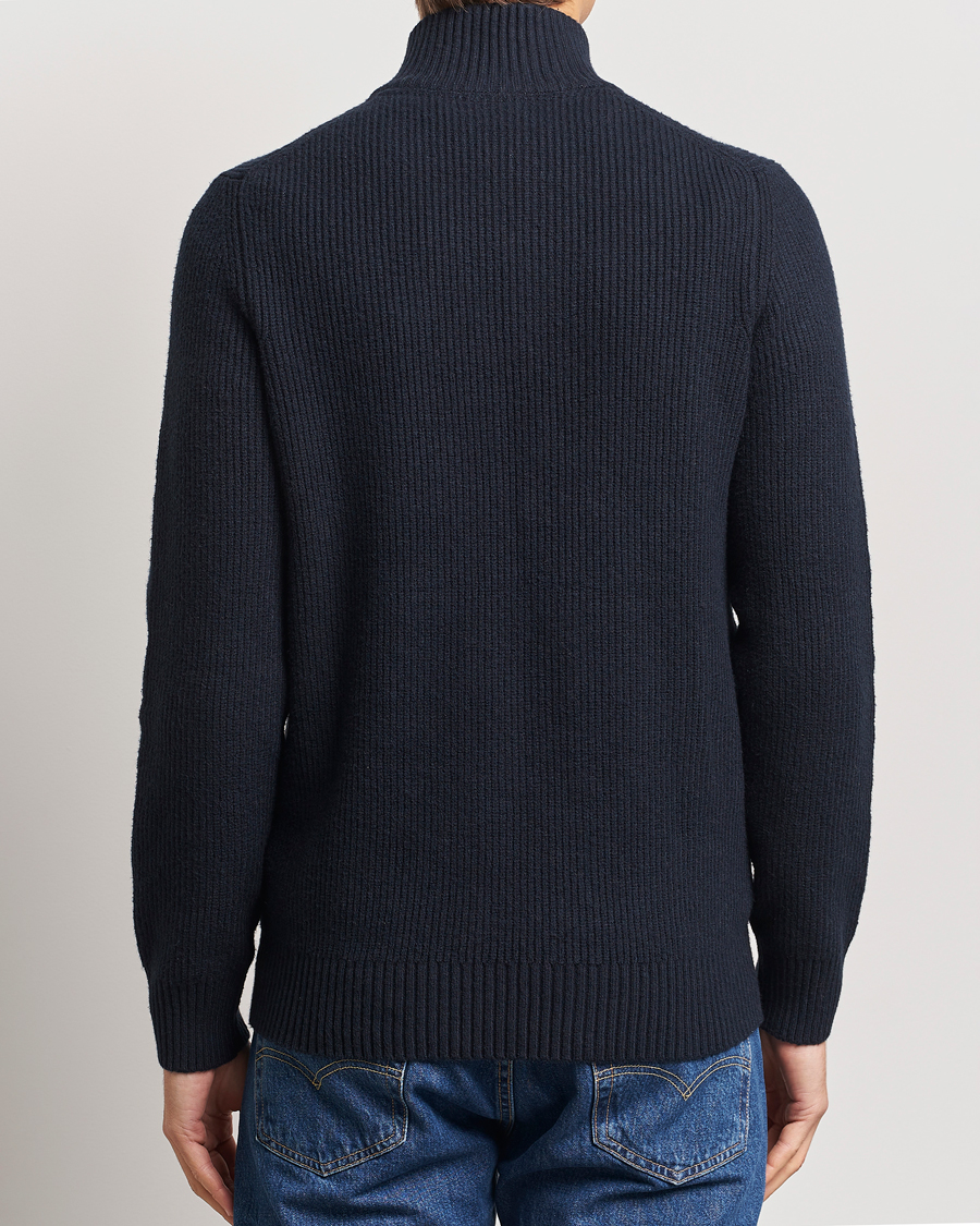 Herren | Pullover | Lyle & Scott | Shaker Stitch Half Zip Dark Navy