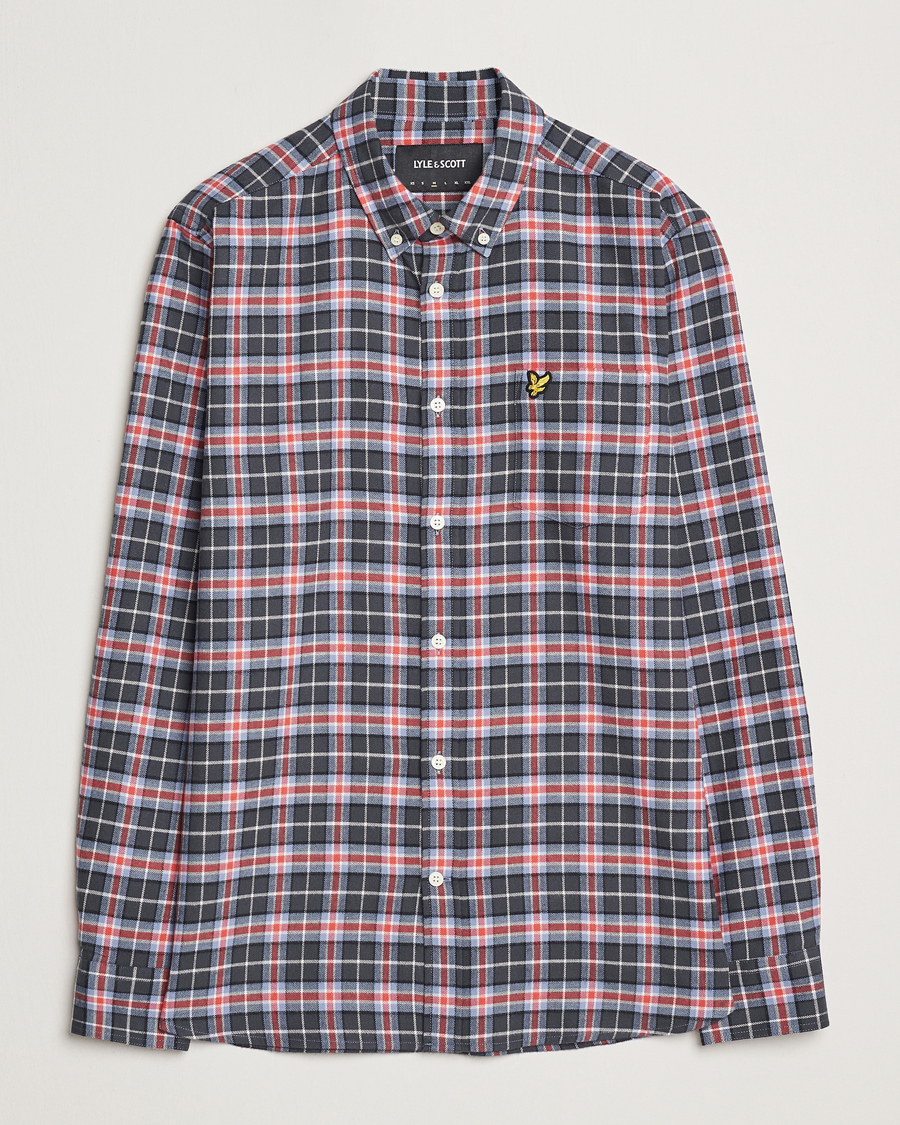 Herren | Hemden | Lyle & Scott | Checked Flannel Shirt Blue Smoke