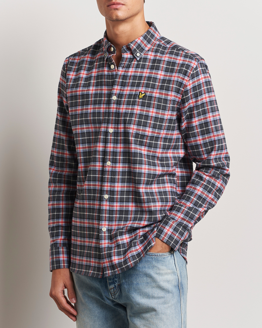 Herren | Hemden | Lyle & Scott | Checked Flannel Shirt Blue Smoke