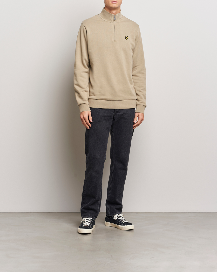 Herren | Pullover | Lyle & Scott | Loopback Half Zip Sweater Sage Uniform