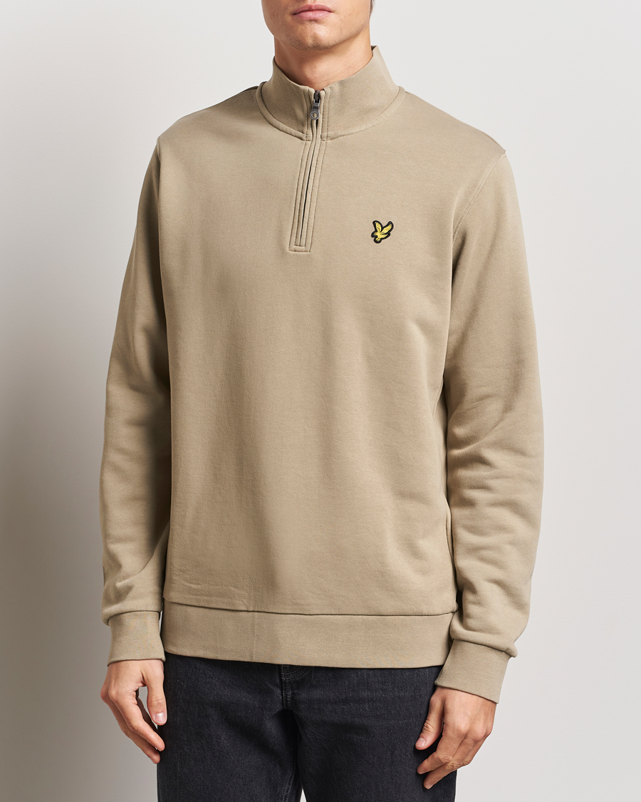 Herren | Pullover | Lyle & Scott | Loopback Half Zip Sweater Sage Uniform